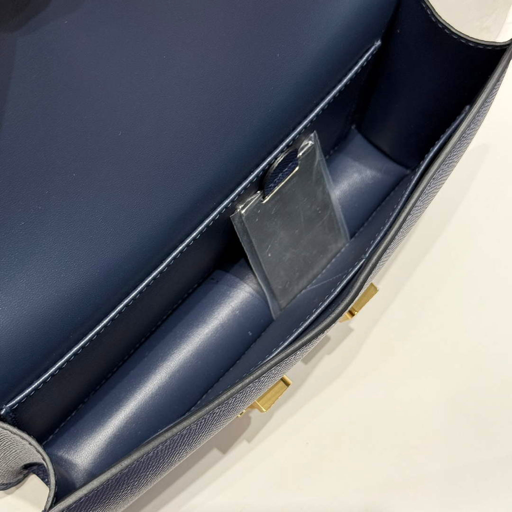 Hermes Constance Box Epsom Leather Navy Blue Gold H082689