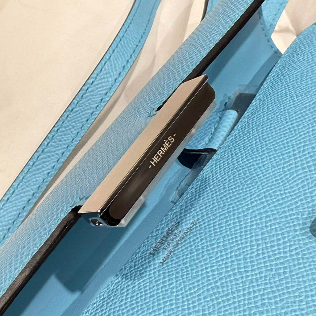 Hermes Constance Box Epsom Leather Blue Silver H082691