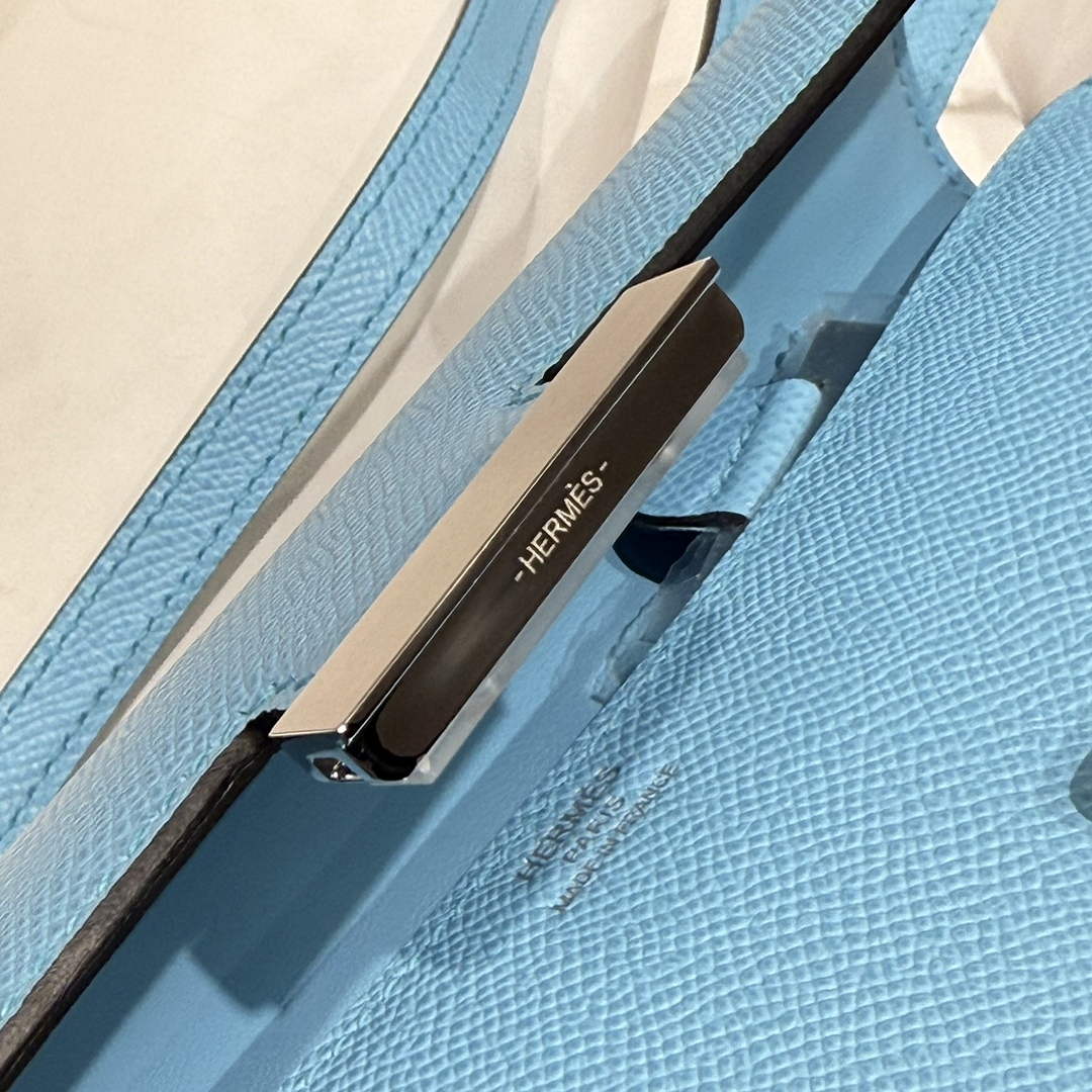 Hermes Constance Box Epsom Leather Blue Silver H082691