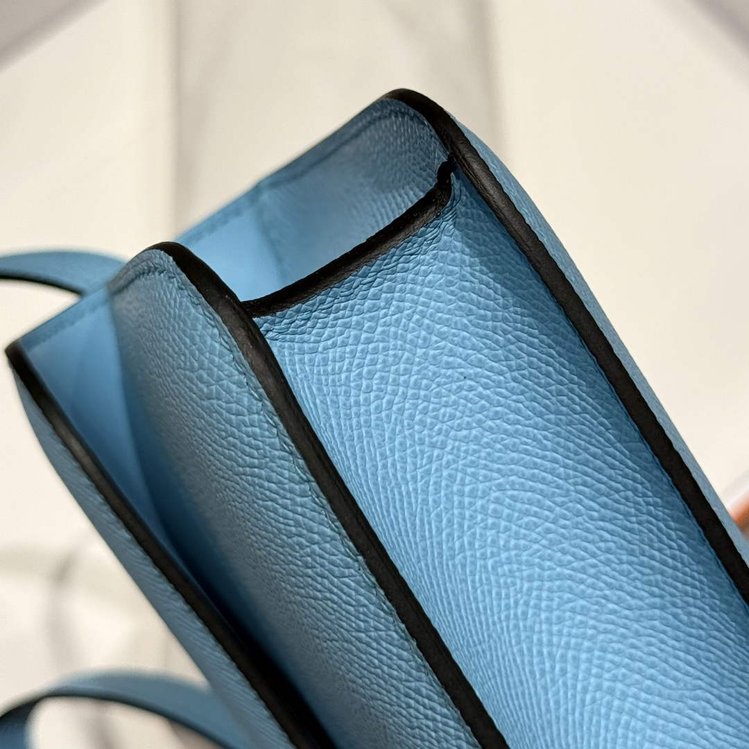 Hermes Constance Box Epsom Leather Blue Silver H082691