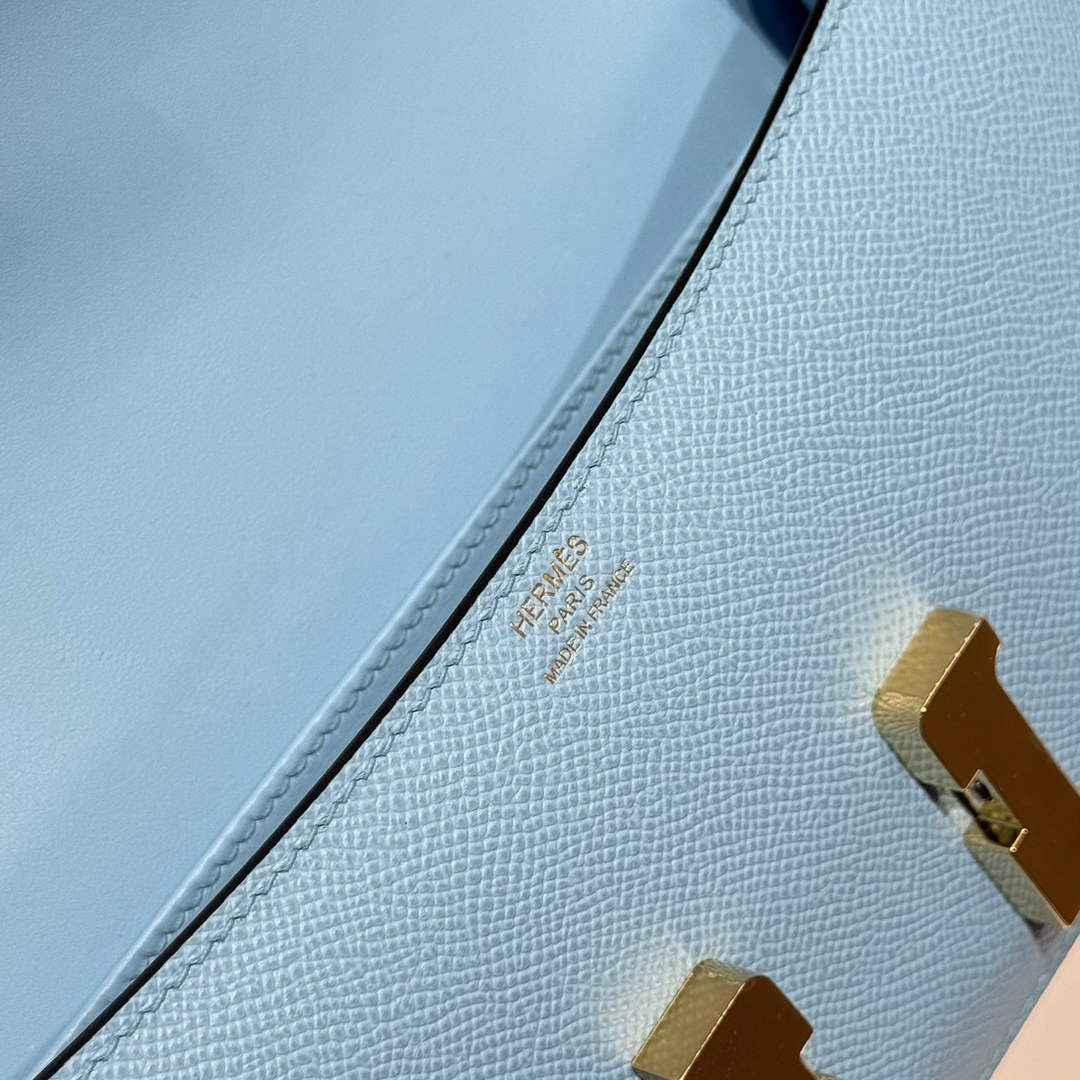 Hermes Constance Box Epsom Leather Blue Gold H082692