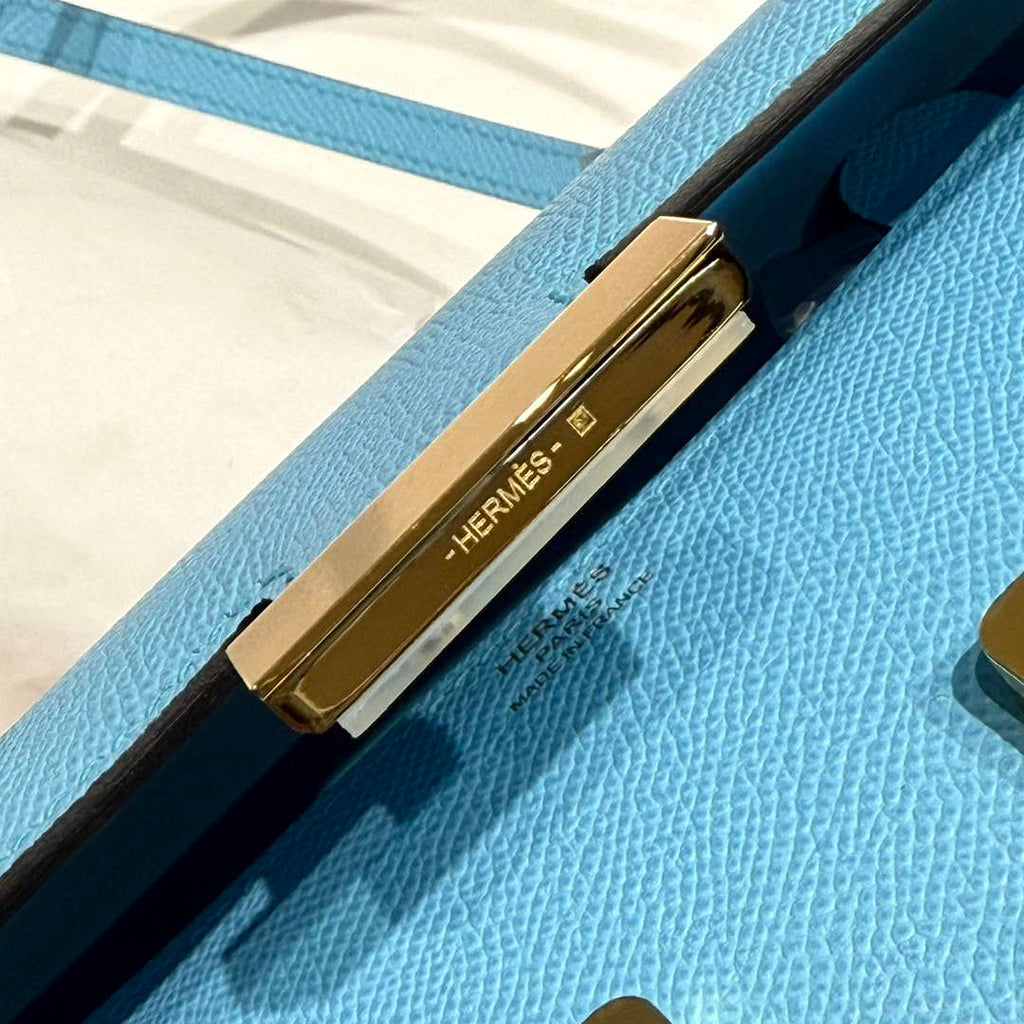 Hermes Constance Box Epsom Leather Blue Gold H082692