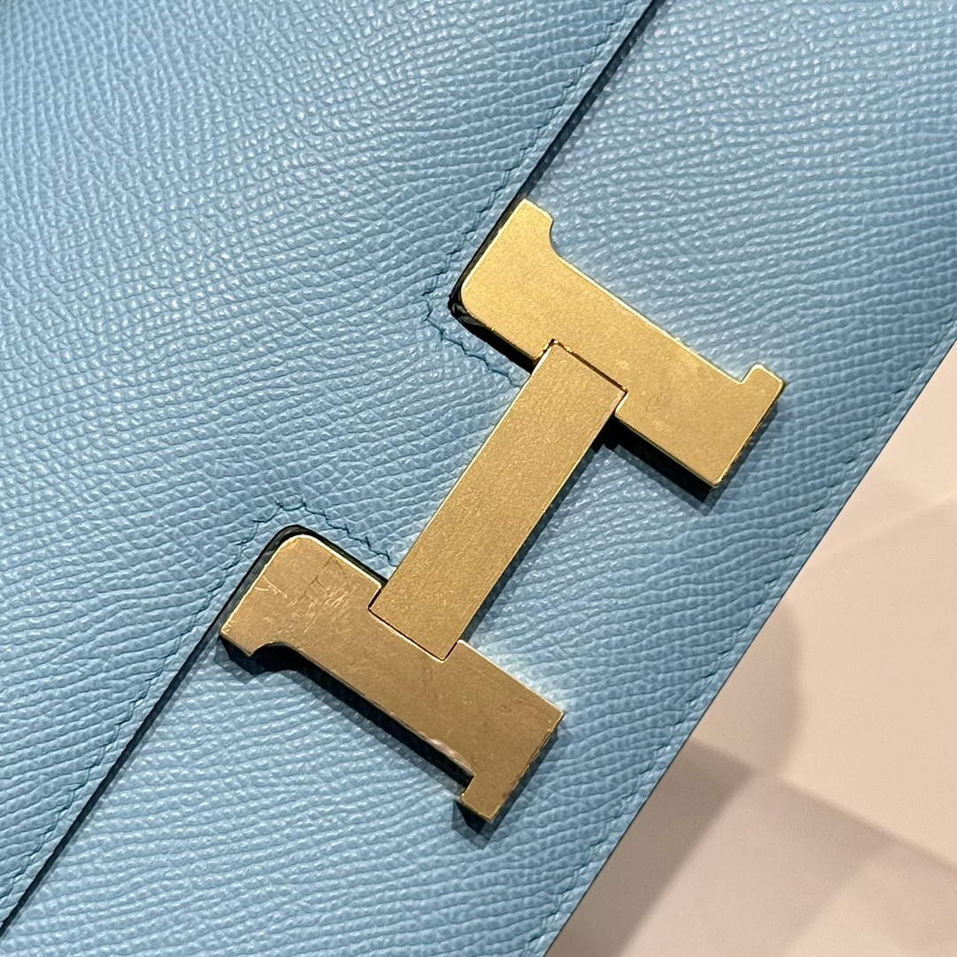 Hermes Constance Box Epsom Leather Blue Gold H082692