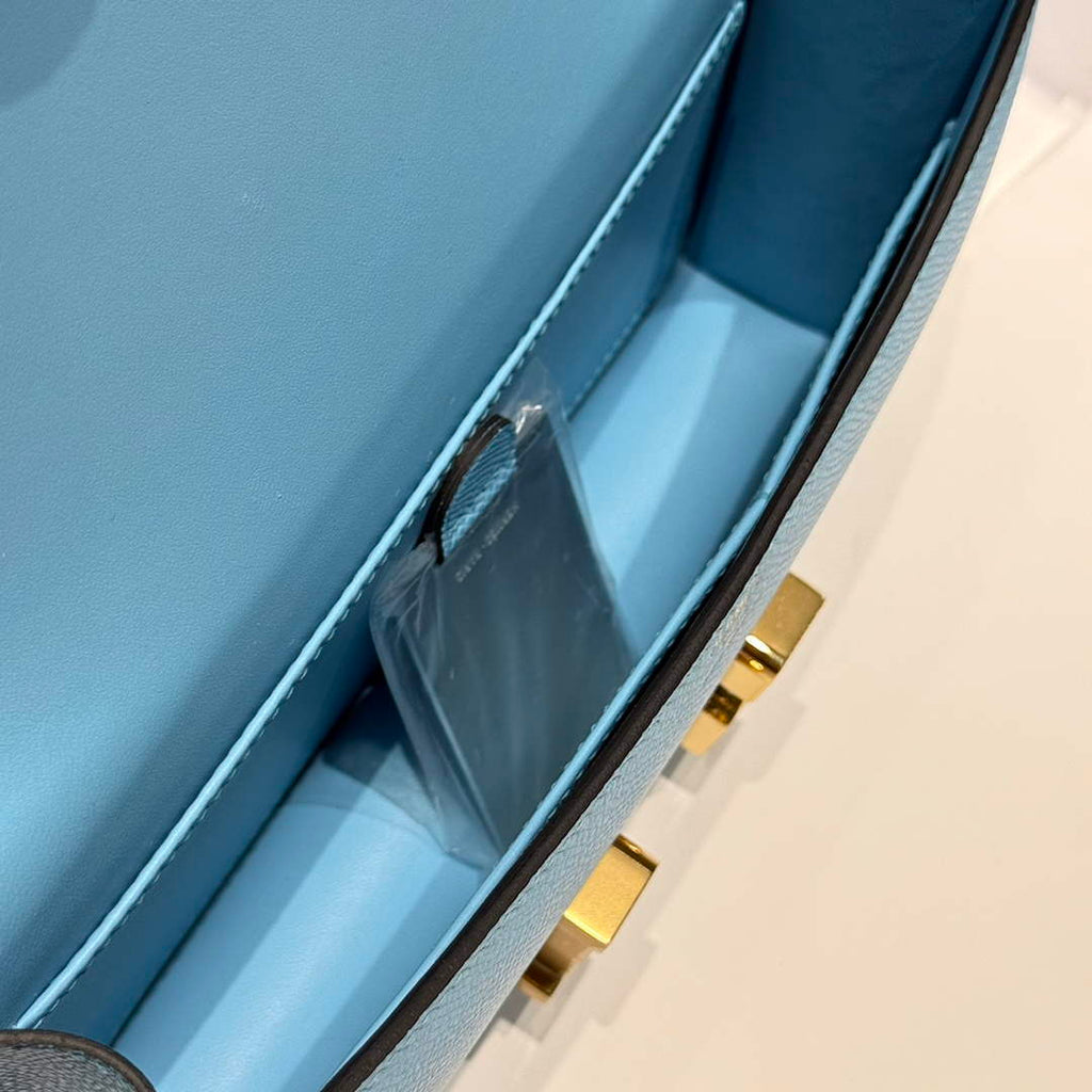 Hermes Constance Box Epsom Leather Blue Gold H082692