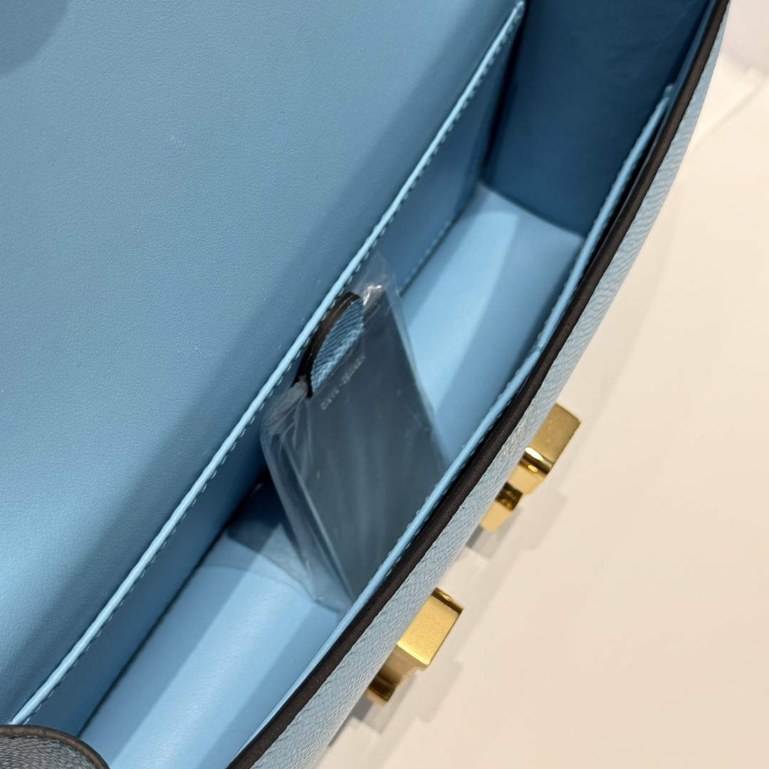 Hermes Constance Box Epsom Leather Blue Gold H082692