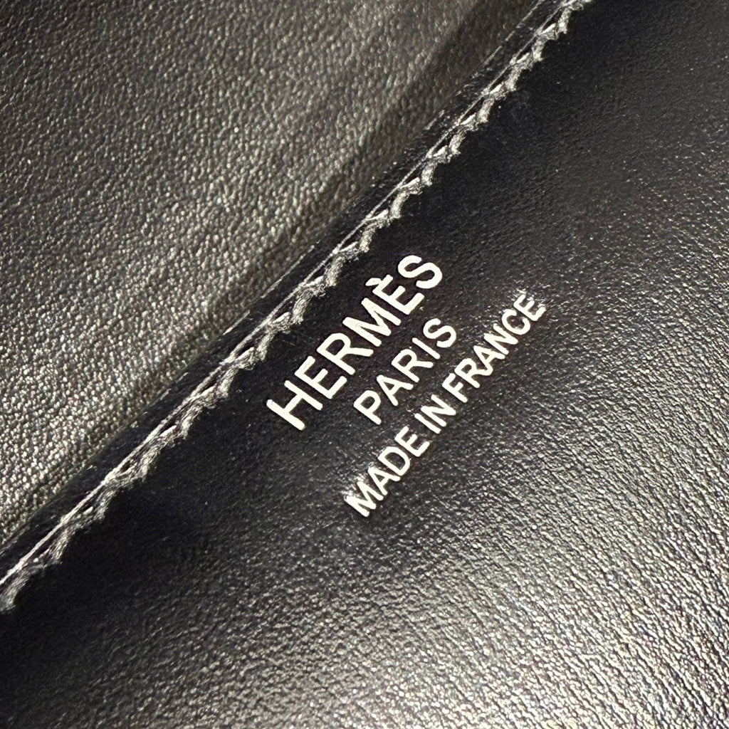 Hermes Constance Box Leather bag 24cm Black Silver H082680