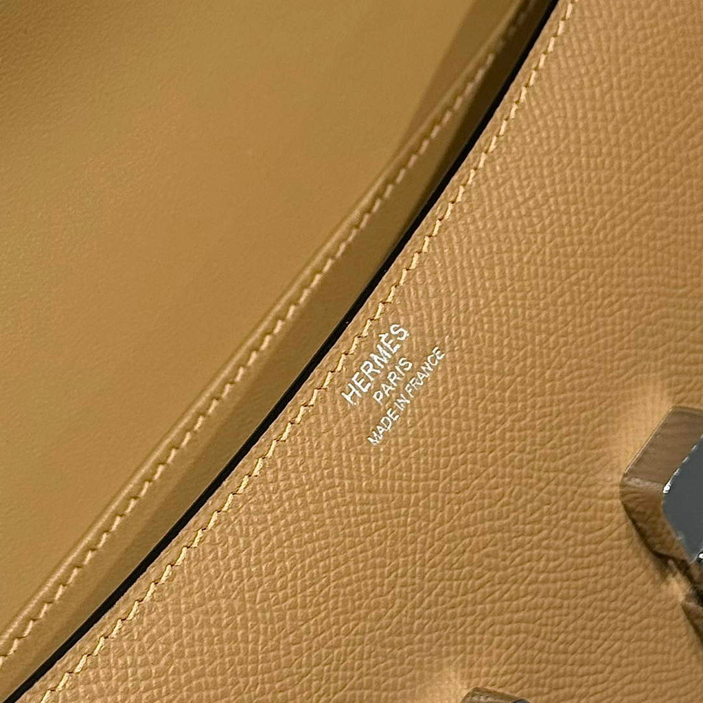 Hermes Constance Box Epsom Leather Apricot Silver H082694