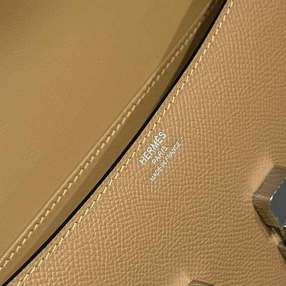 Hermes Constance Box Epsom Leather Apricot Silver H082694