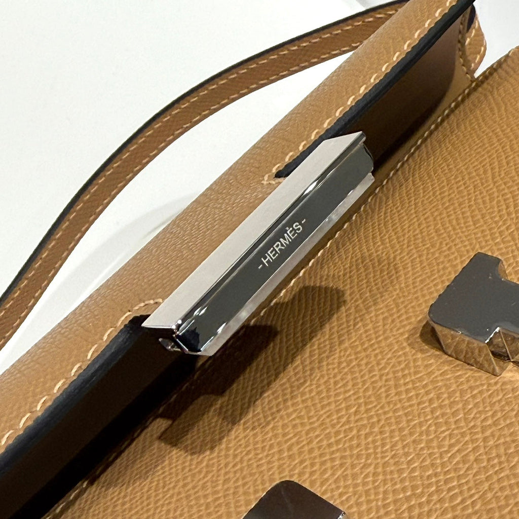 Hermes Constance Box Epsom Leather Apricot Silver H082694