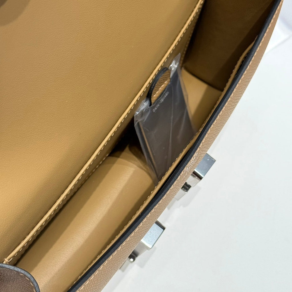 Hermes Constance Box Epsom Leather Apricot Silver H082694