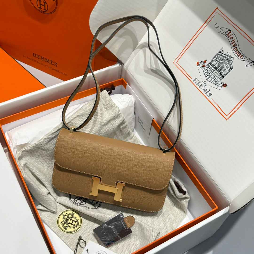 Hermes Constance Box Epsom Leather Apricot Gold H082693
