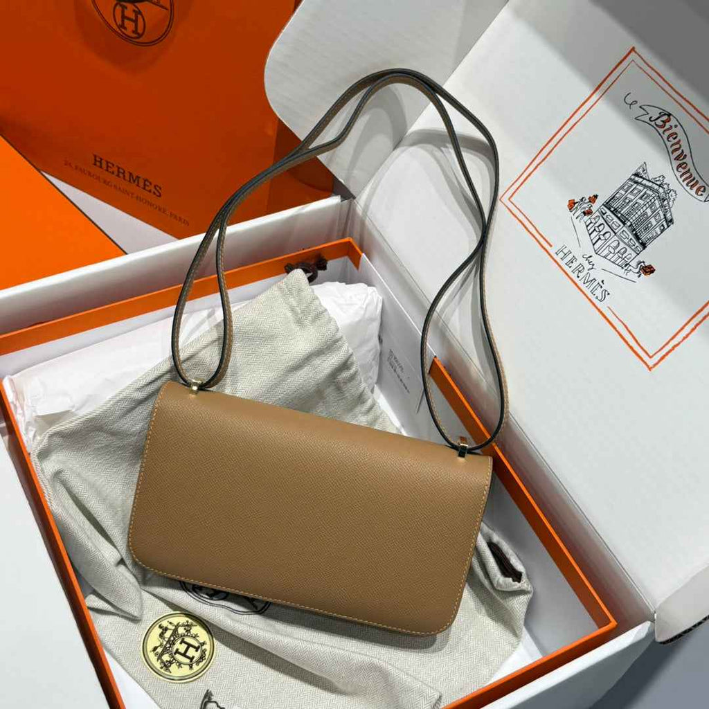 Hermes Constance Box Epsom Leather Apricot Gold H082693