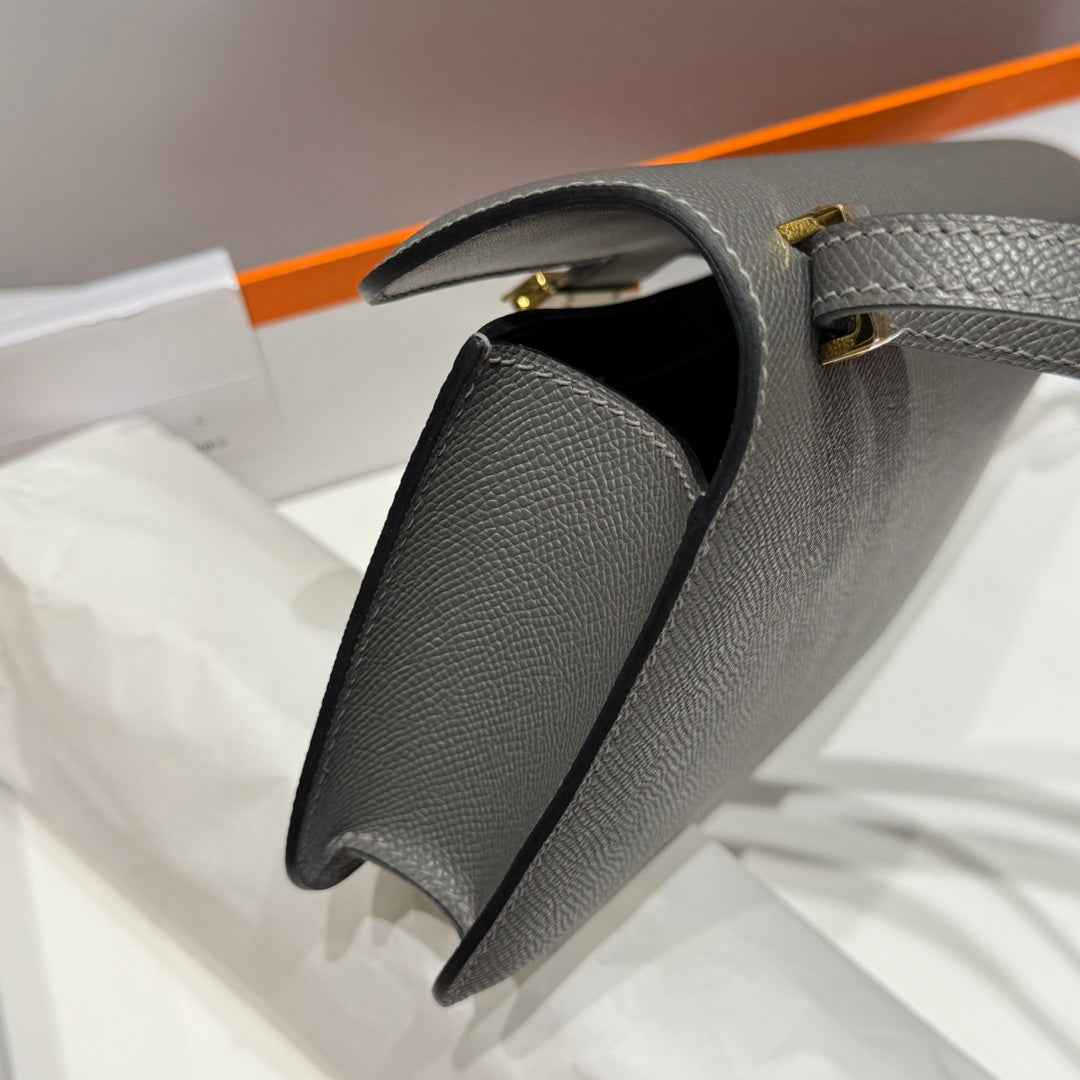 Hermes Constance Box Epsom Leather Dark Gray Gold H082696