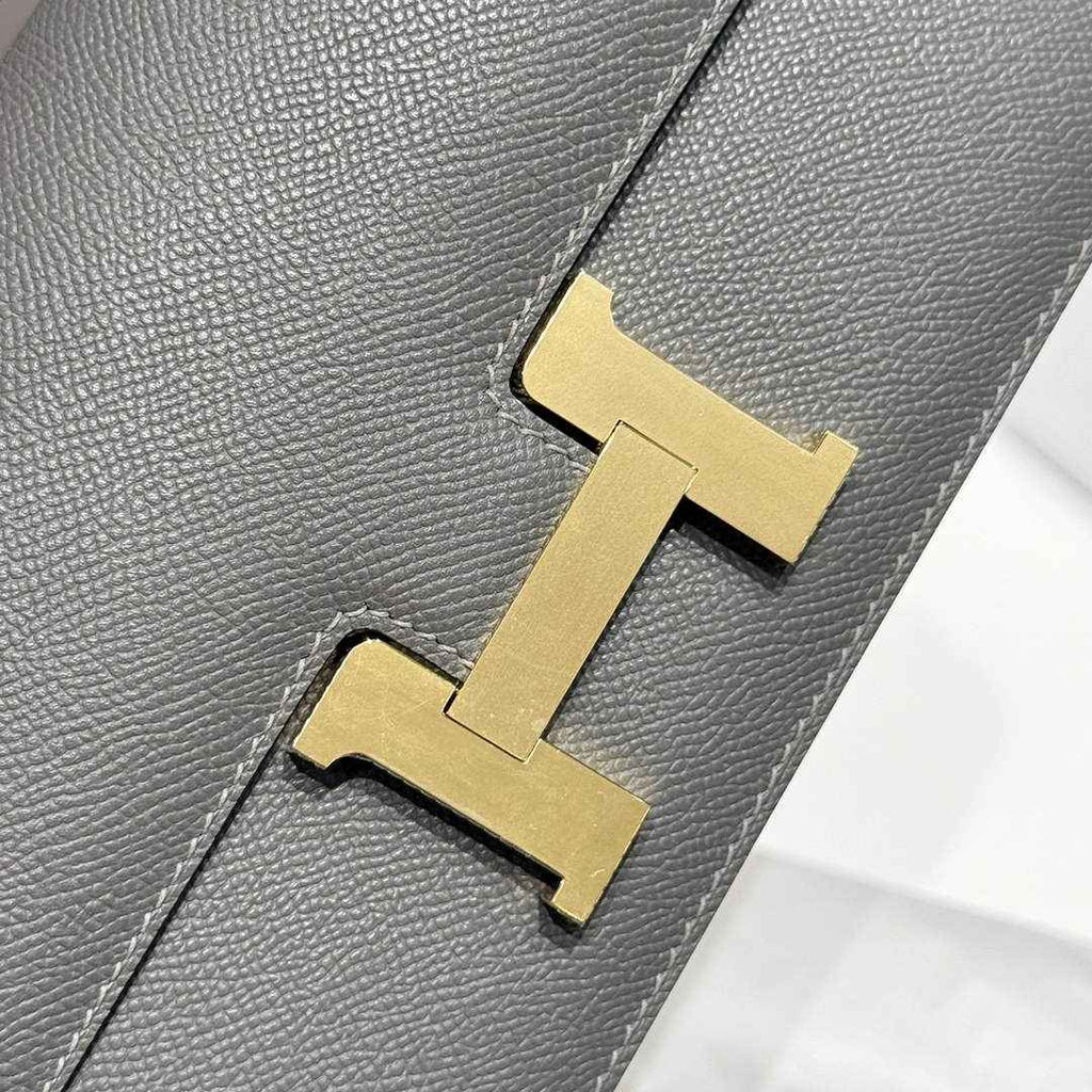 Hermes Constance Box Epsom Leather Dark Gray Gold H082696