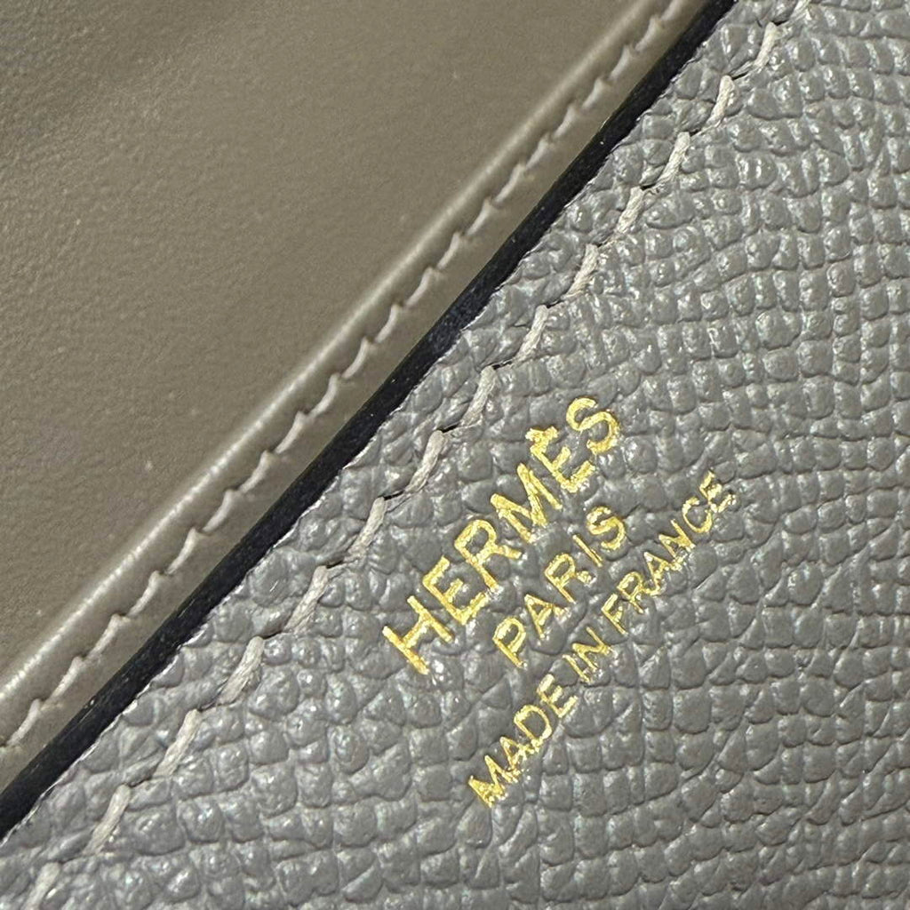Hermes Constance Box Epsom Leather Dark Gray Gold H082696