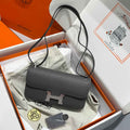 Hermes Constance Box Epsom Leather Dark Gray Silver H082695