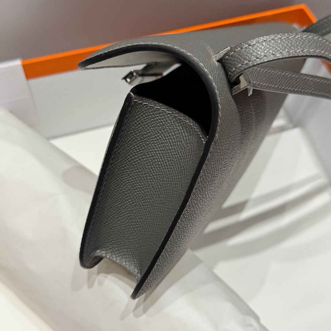 Hermes Constance Box Epsom Leather Dark Gray Silver H082695