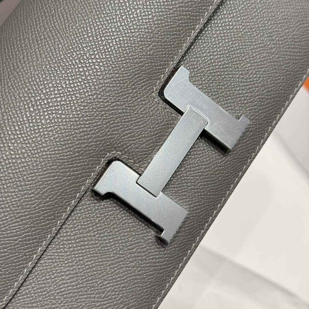 Hermes Constance Box Epsom Leather Dark Gray Silver H082695
