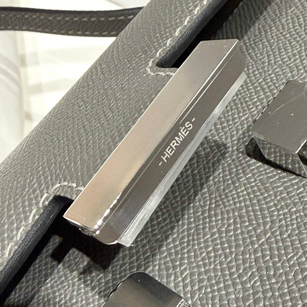Hermes Constance Box Epsom Leather Dark Gray Silver H082695
