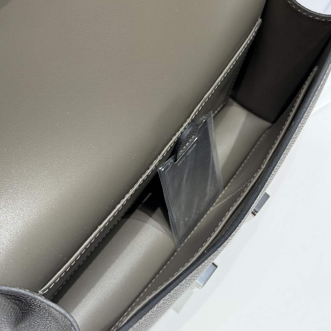 Hermes Constance Box Epsom Leather Dark Gray Silver H082695