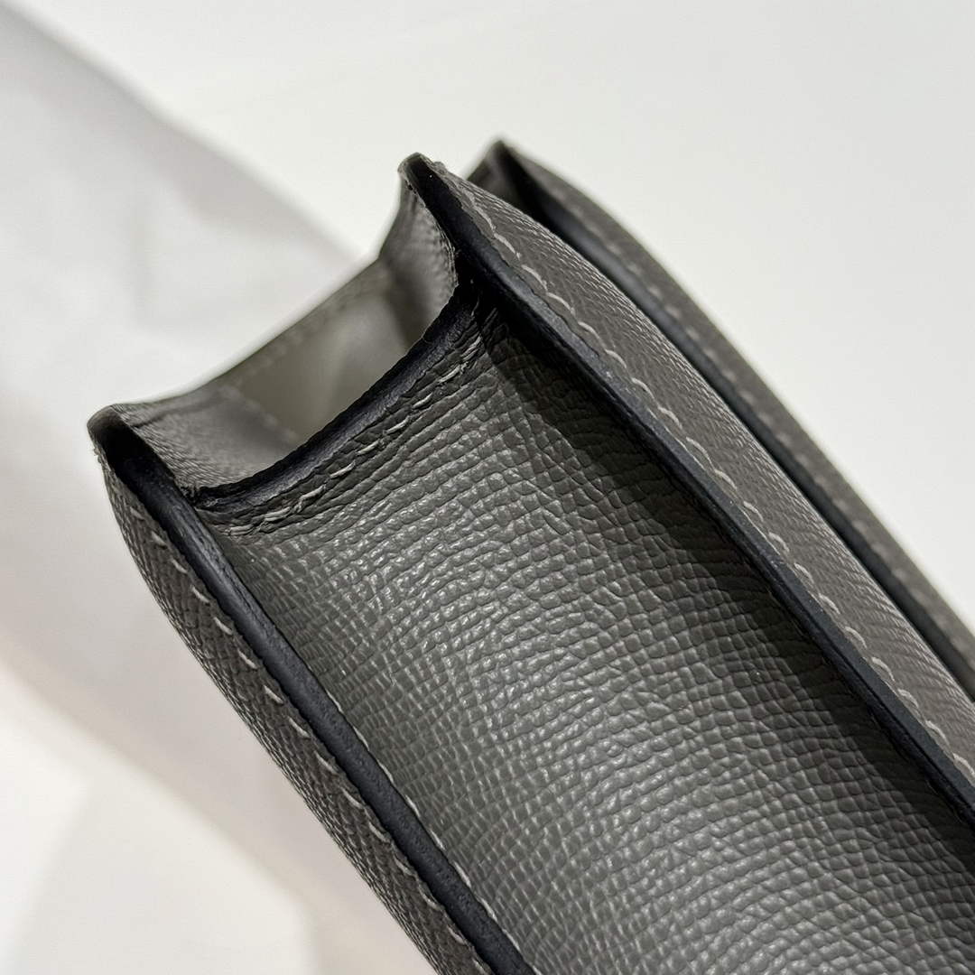 Hermes Constance Box Epsom Leather Dark Gray Silver H082695