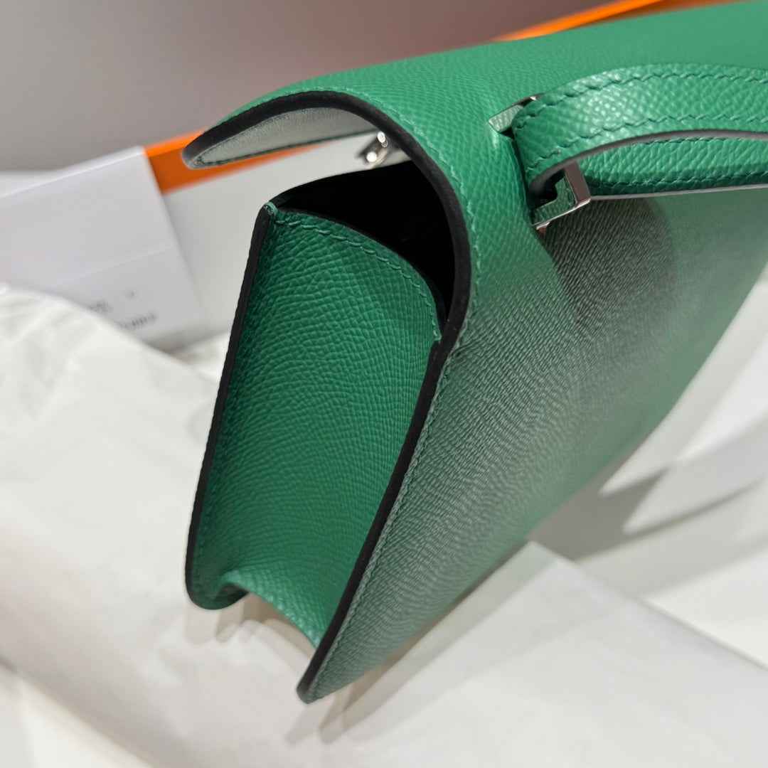 Hermes Constance Box Epsom Leather Green Silver H082698