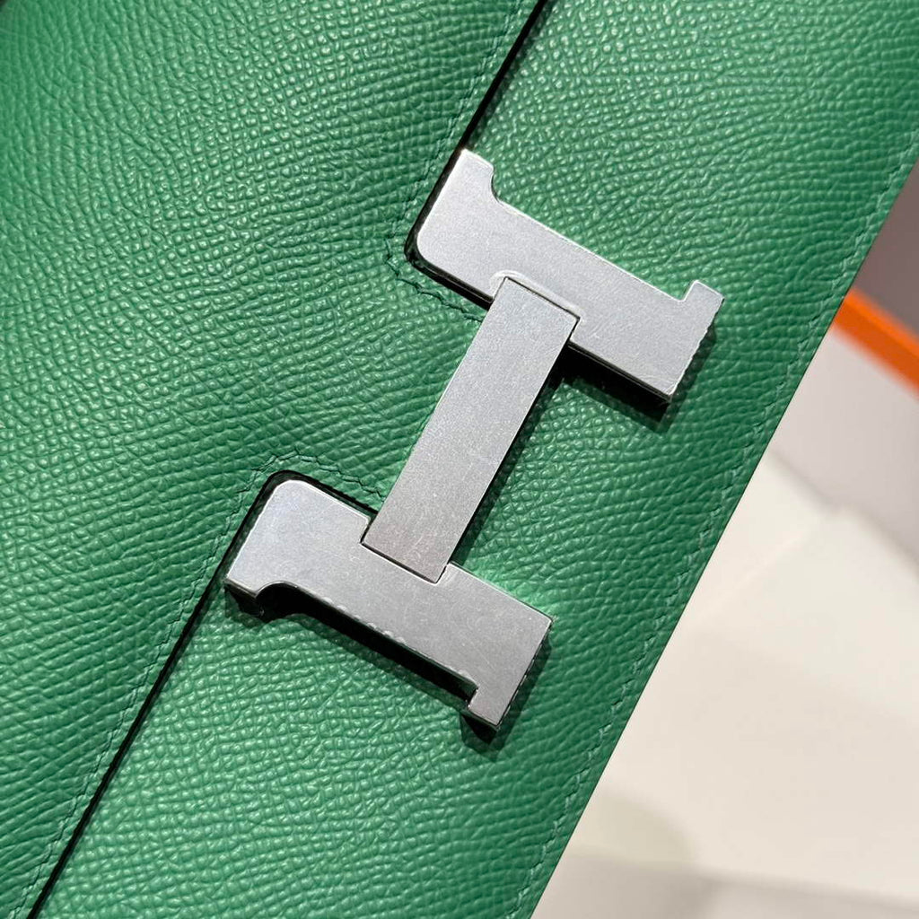 Hermes Constance Box Epsom Leather Green Silver H082698