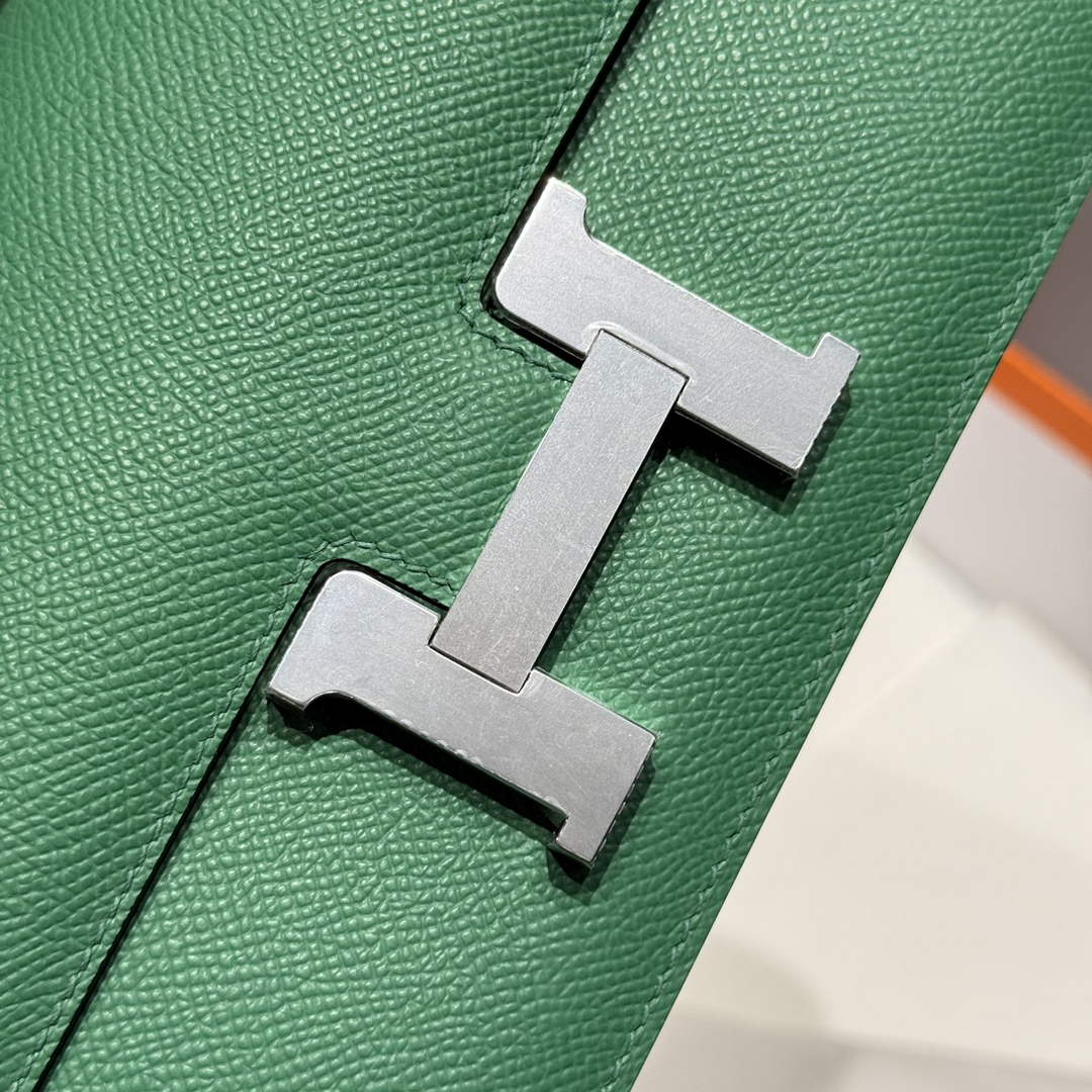 Hermes Constance Box Epsom Leather Green Silver H082698