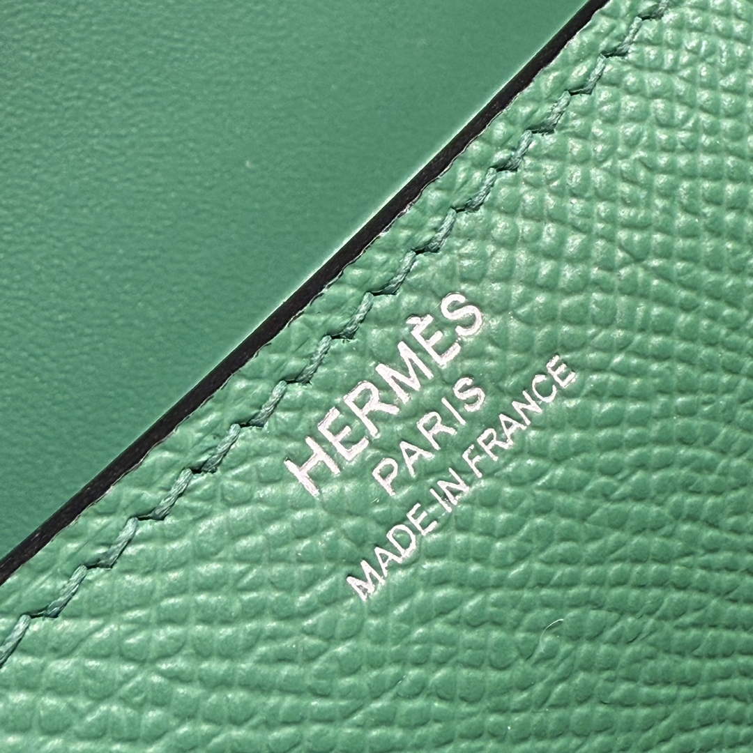 Hermes Constance Box Epsom Leather Green Silver H082698