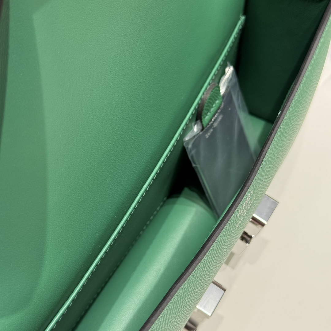 Hermes Constance Box Epsom Leather Green Silver H082698