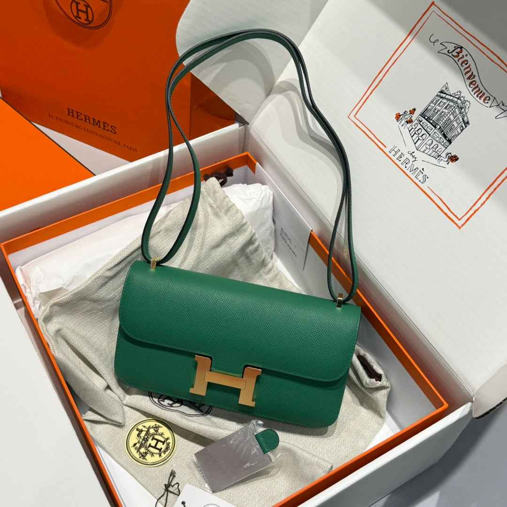 Hermes Constance Box Epsom Leather Green Gold H082697