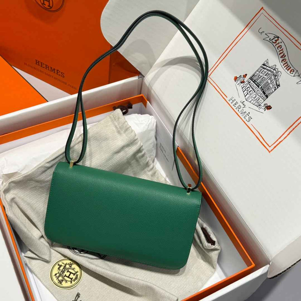 Hermes Constance Box Epsom Leather Green Gold H082697