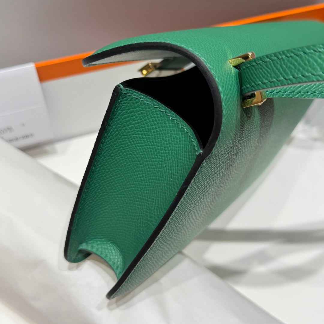 Hermes Constance Box Epsom Leather Green Gold H082697