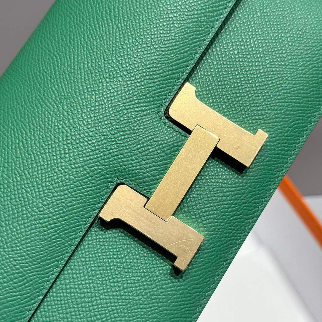 Hermes Constance Box Epsom Leather Green Gold H082697
