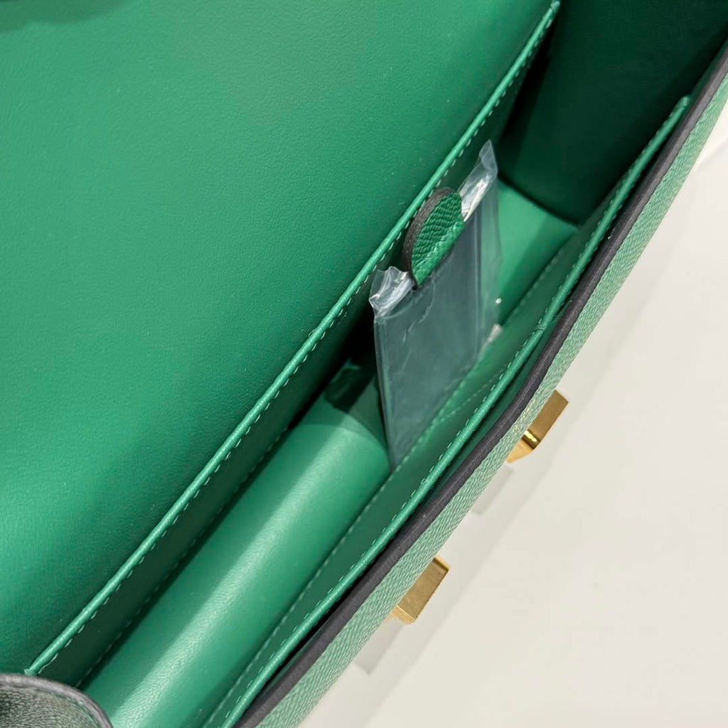 Hermes Constance Box Epsom Leather Green Gold H082697