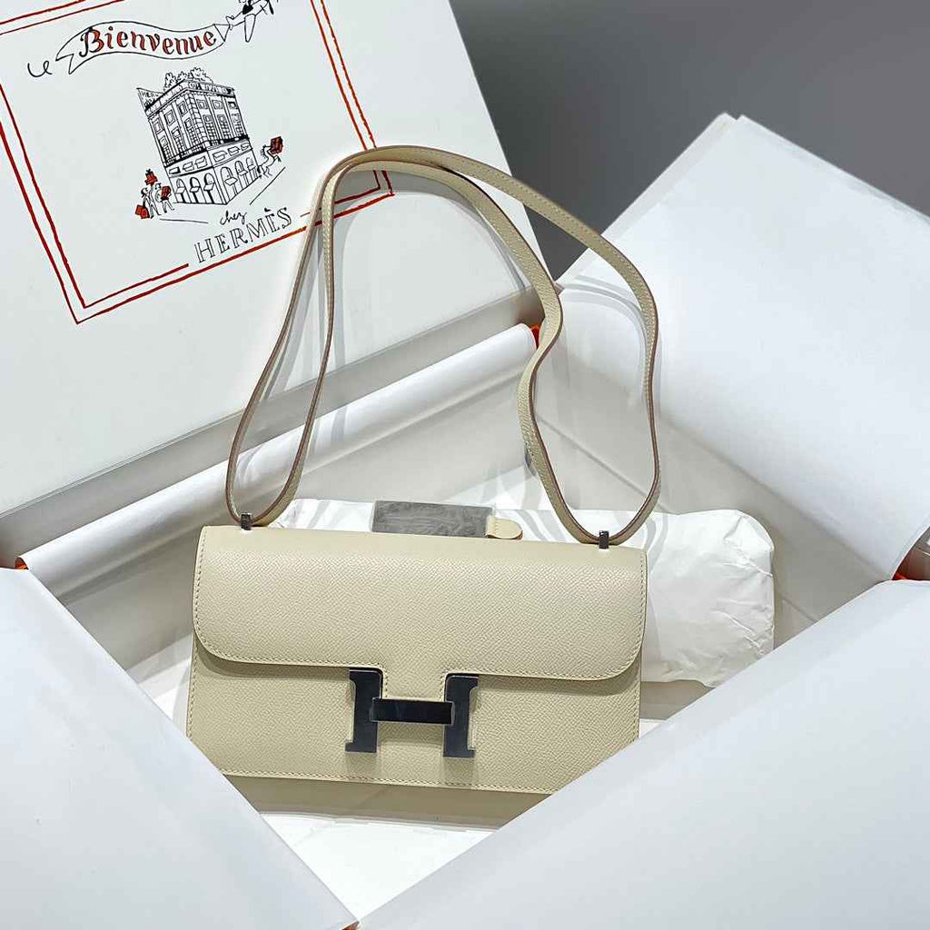 Hermes Constance Box Epsom Leather Beige Silver H082703