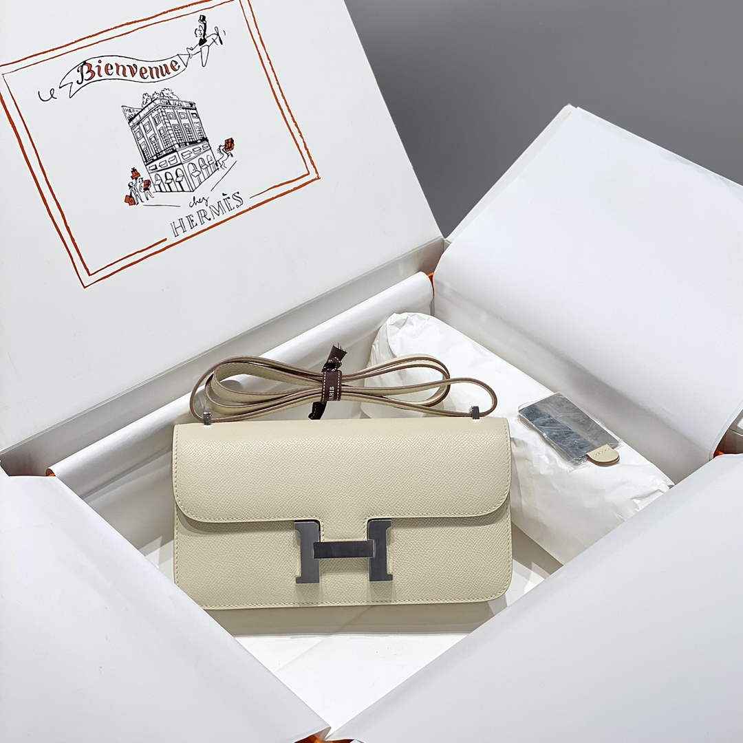 Hermes Constance Box Epsom Leather Beige Silver H082703