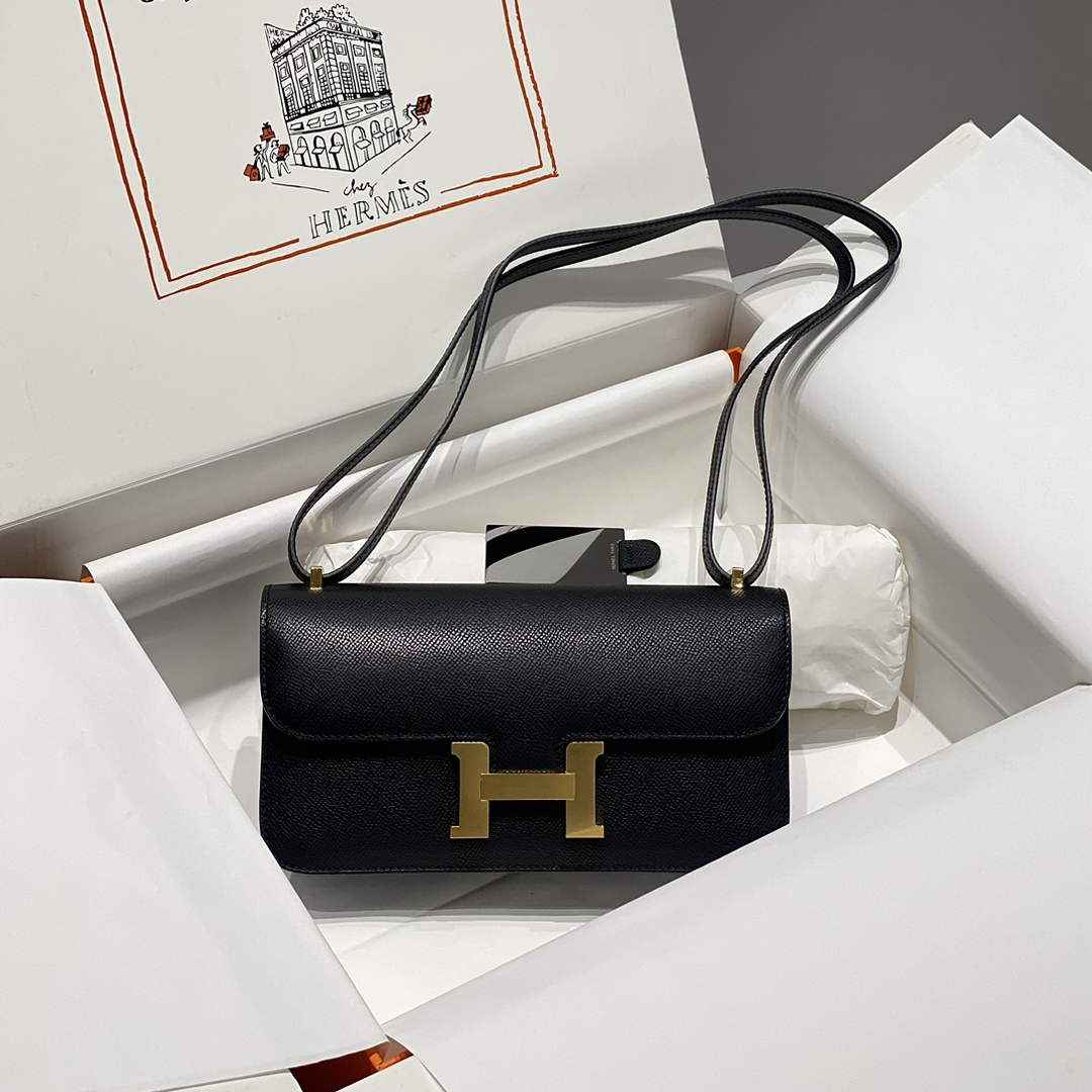 Hermes Constance Box Epsom Leather Black Gold H082701