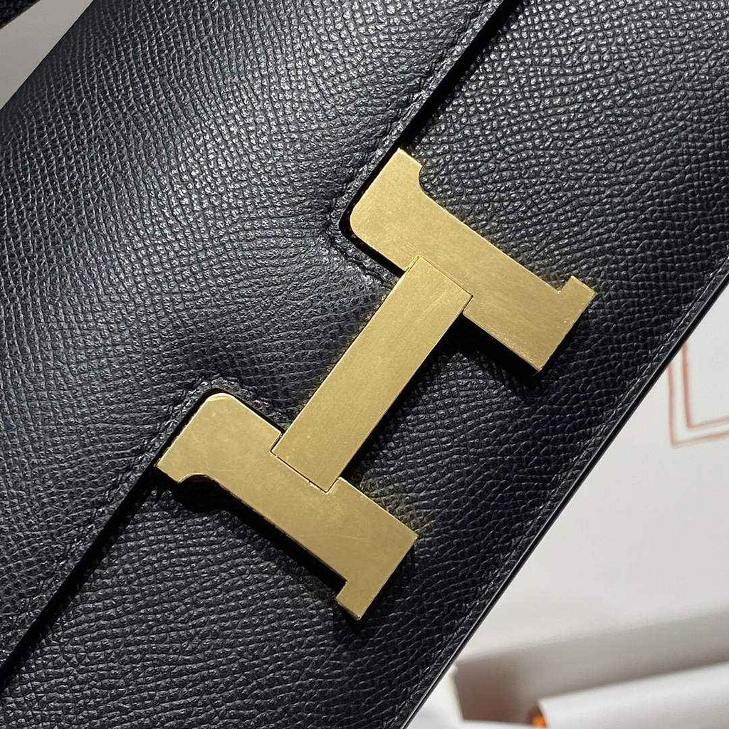 Hermes Constance Box Epsom Leather Black Gold H082701