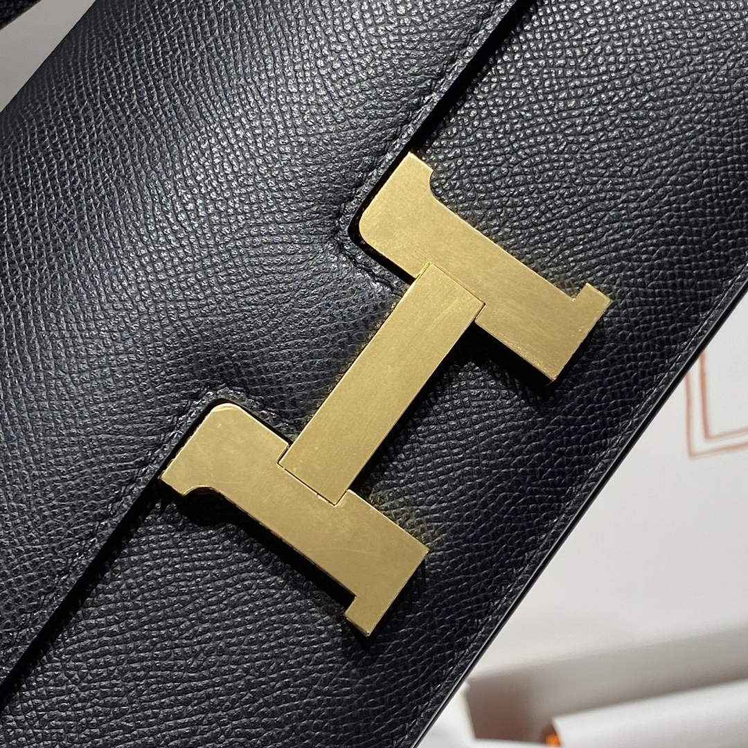 Hermes Constance Box Epsom Leather Black Gold H082701