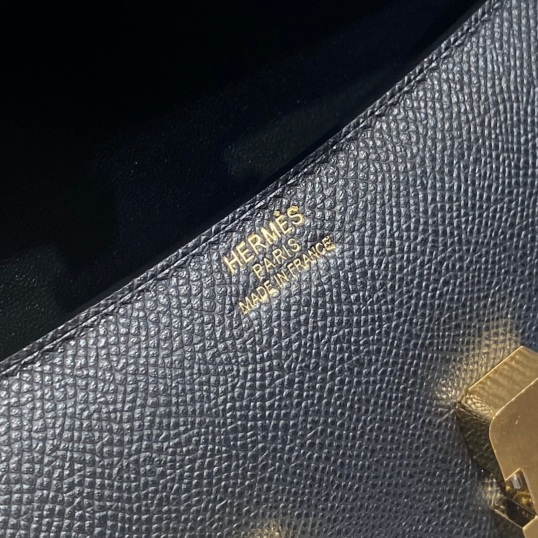 Hermes Constance Box Epsom Leather Black Gold H082701