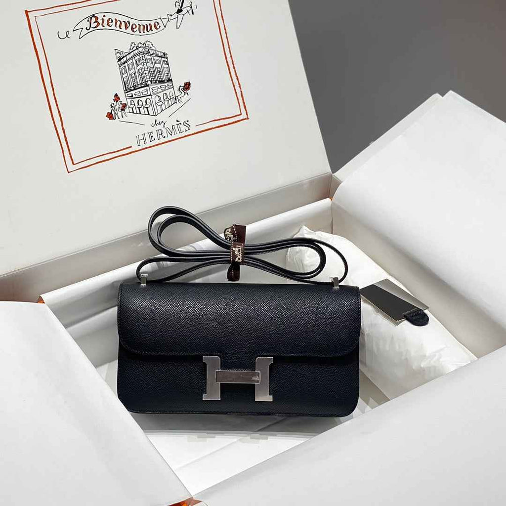 Hermes Constance Box Epsom Leather Black Silver H082700