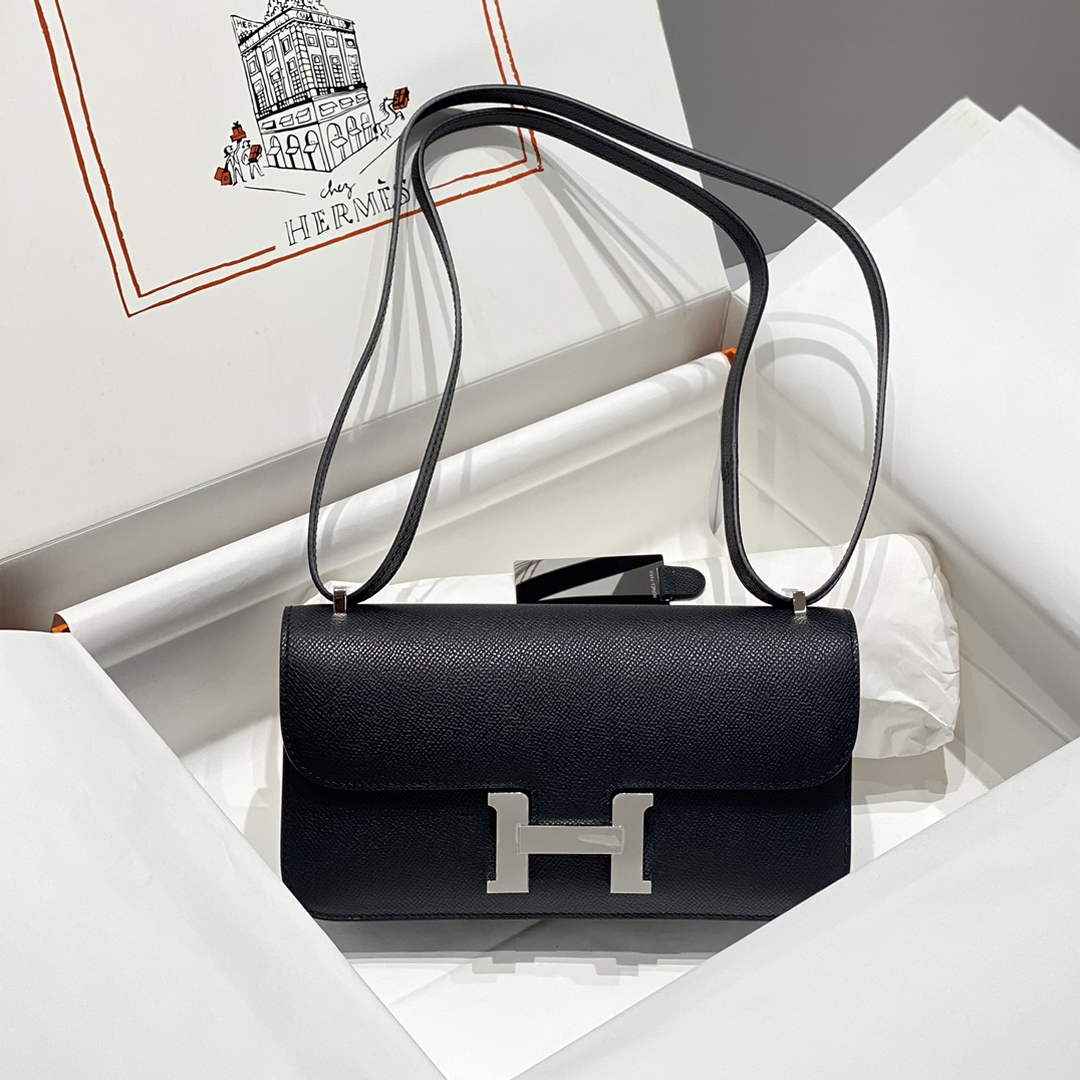 Hermes Constance Box Epsom Leather Black Silver H082700