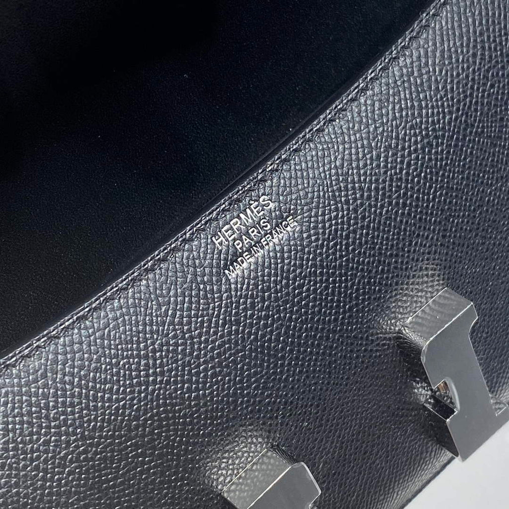 Hermes Constance Box Epsom Leather Black Silver H082700