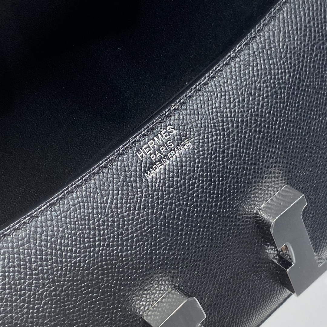 Hermes Constance Box Epsom Leather Black Silver H082700