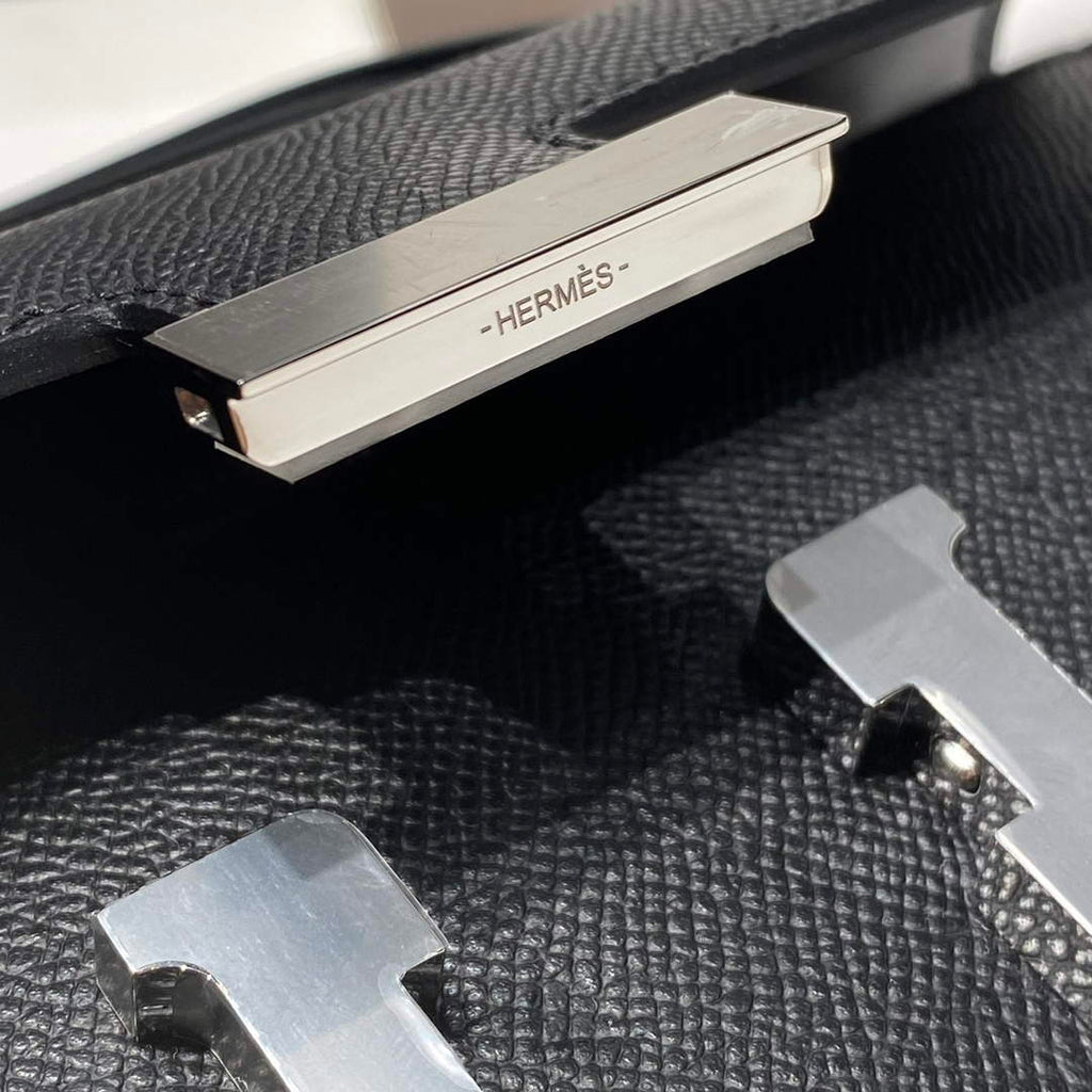 Hermes Constance Box Epsom Leather Black Silver H082700