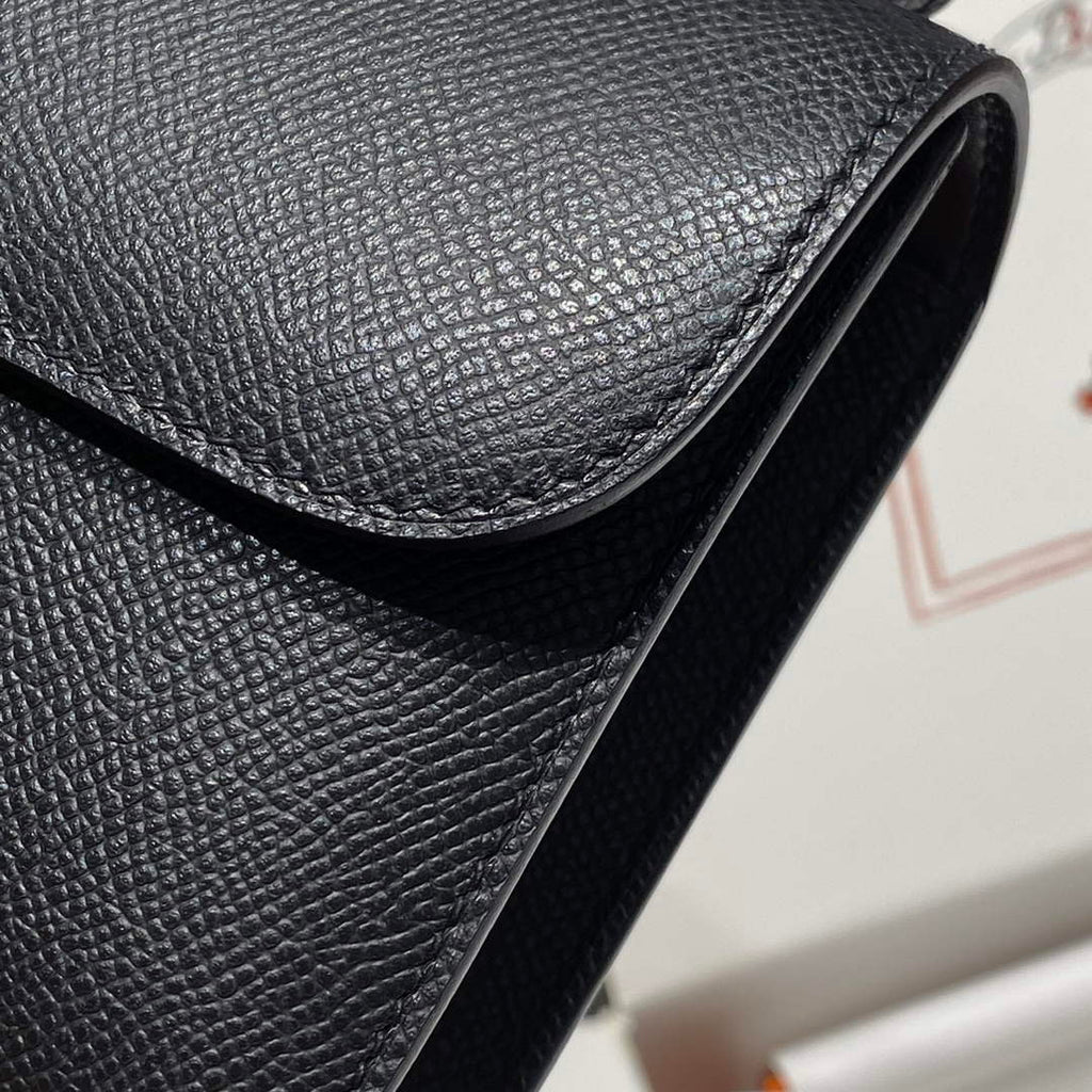 Hermes Constance Box Epsom Leather Black Silver H082700
