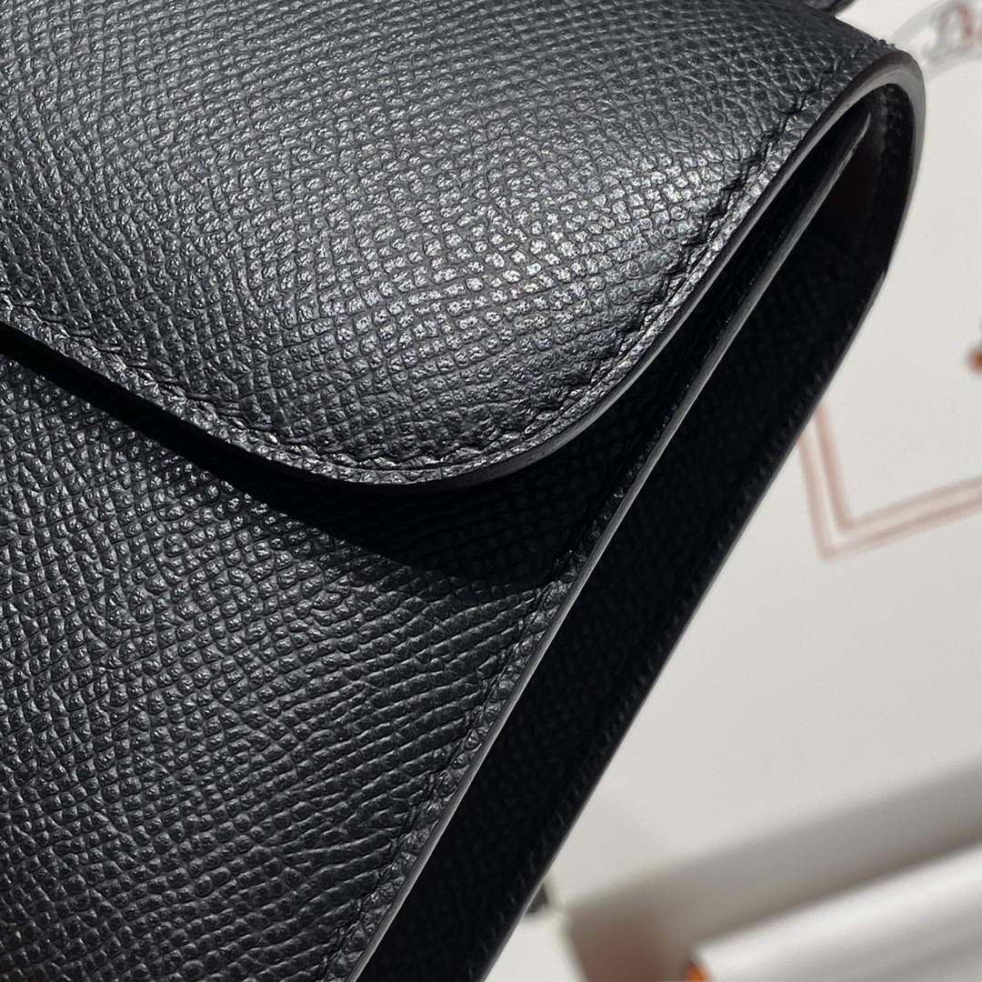 Hermes Constance Box Epsom Leather Black Silver H082700