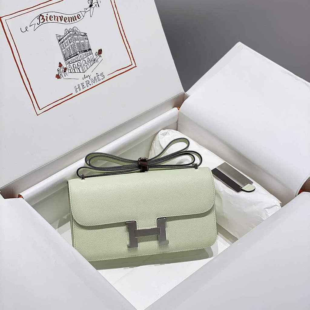 Hermes Constance Box Epsom Leather Light Green Silver H082704