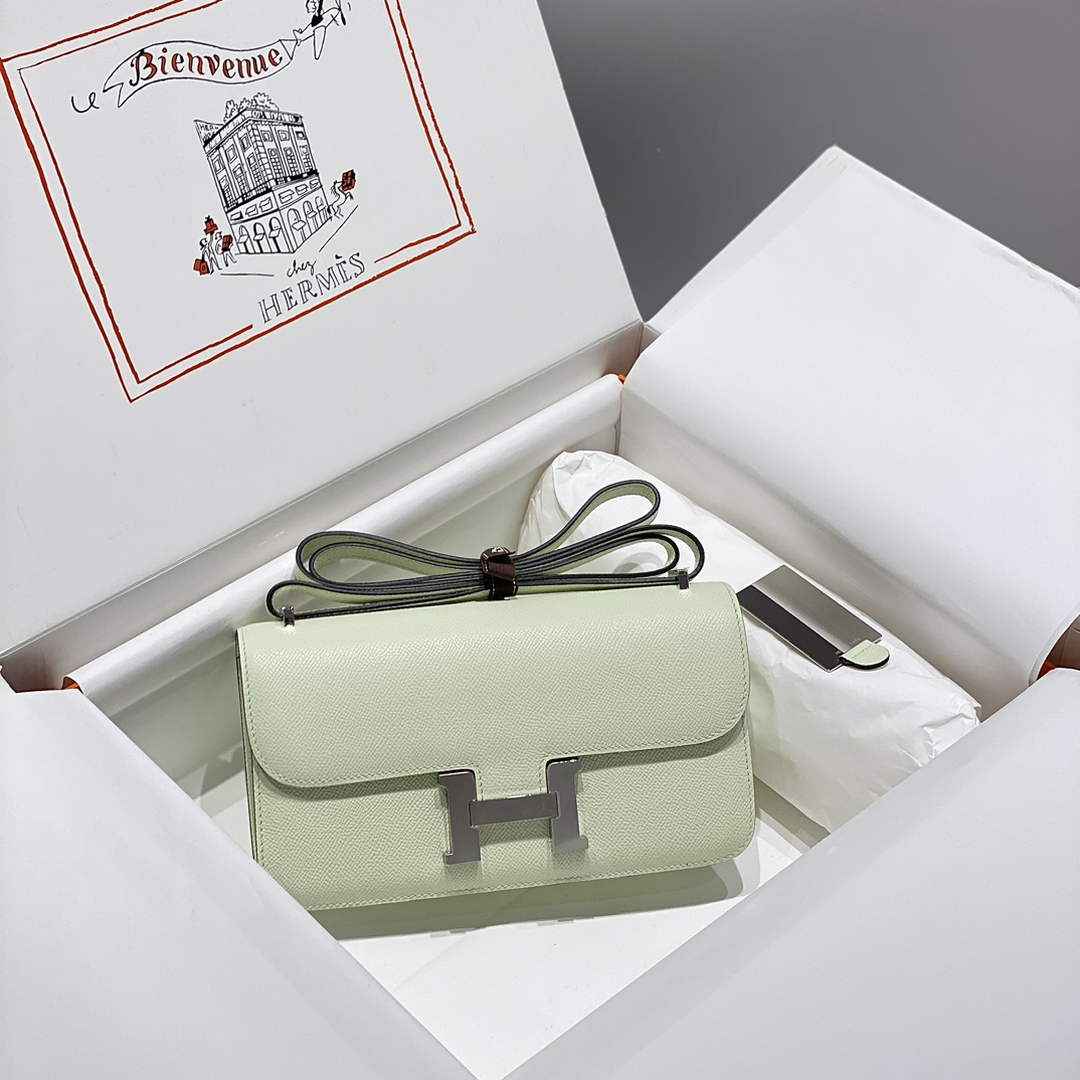 Hermes Constance Box Epsom Leather Light Green Silver H082704